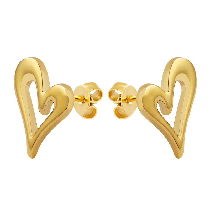 Gold tone  Hearts earrings, Intensity