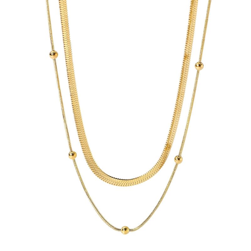 18K gold plated Stainless steel necklace, Intensity