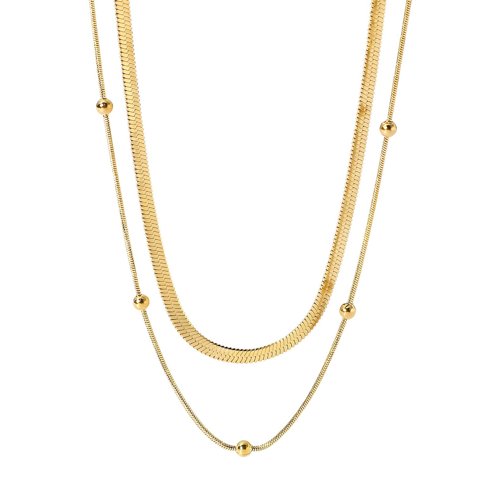 18K gold plated Stainless steel necklace, Intensity