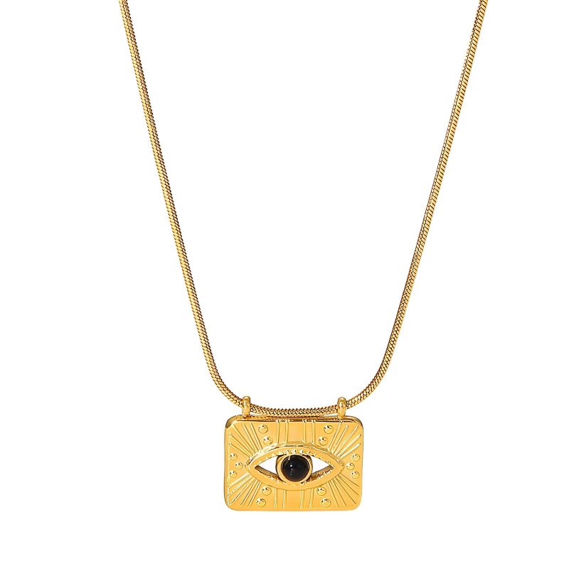 18K gold plated Stainless steel  Eye necklace, Intensity