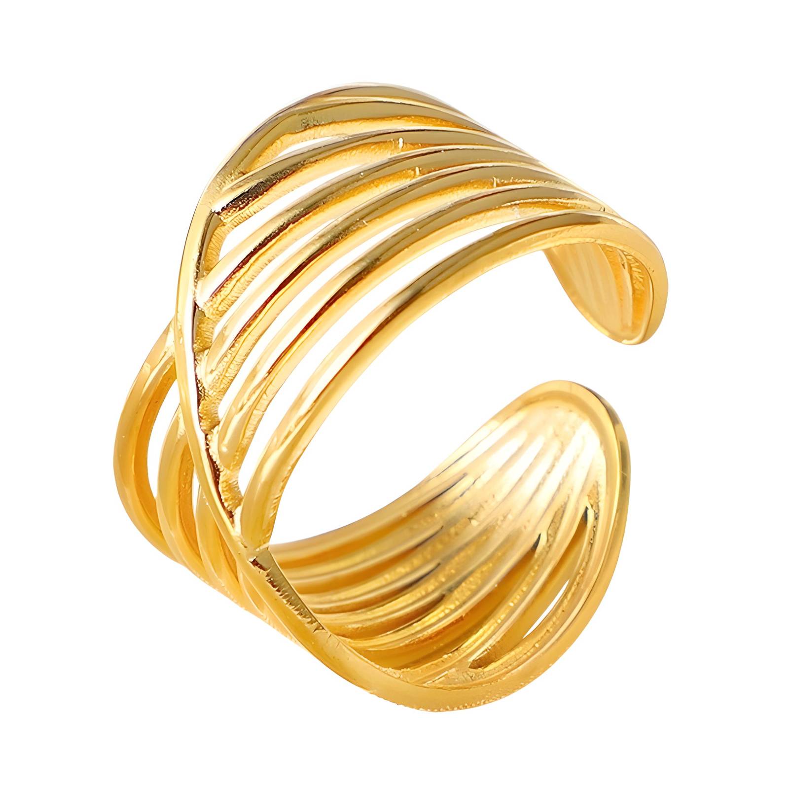 18K gold plated Stainless steel finger ring, Intensity