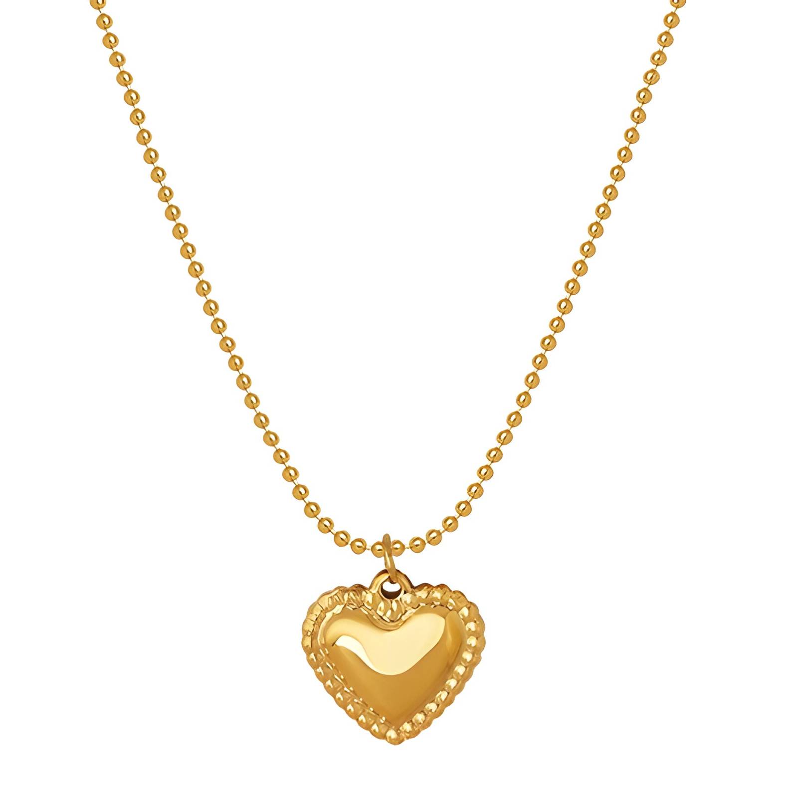 18K gold plated Stainless steel  Heart necklace, Intensity