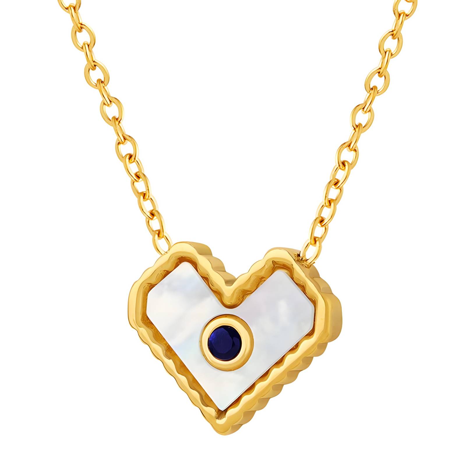 18K gold plated Stainless steel  Heart necklace, Intensity