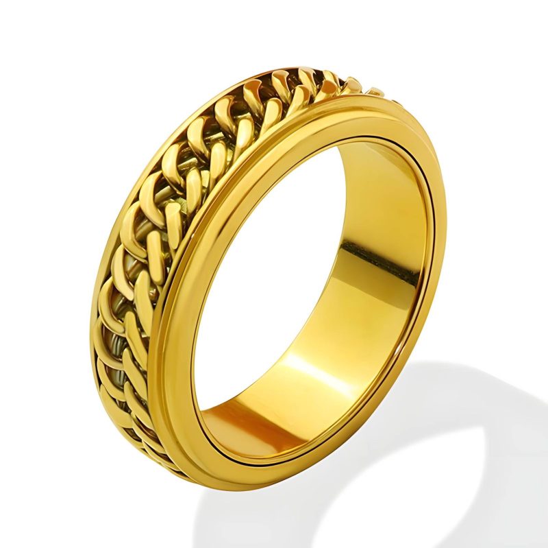 18K gold plated Stainless steel finger ring, Intensity