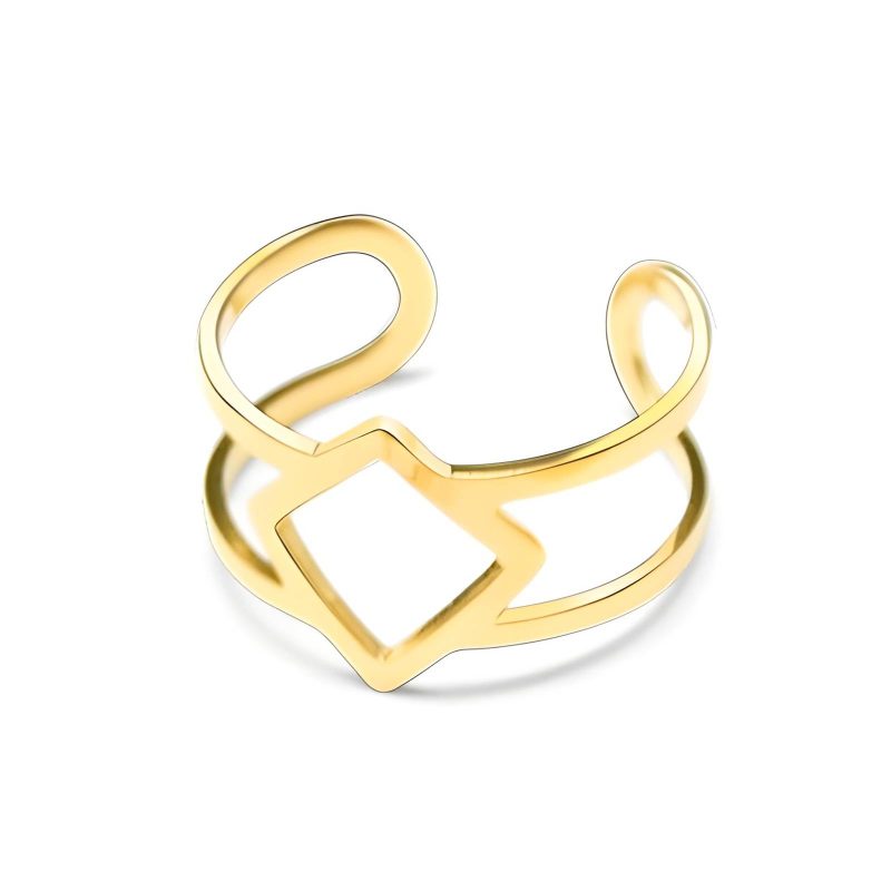 18K gold plated Stainless steel finger ring, Intensity