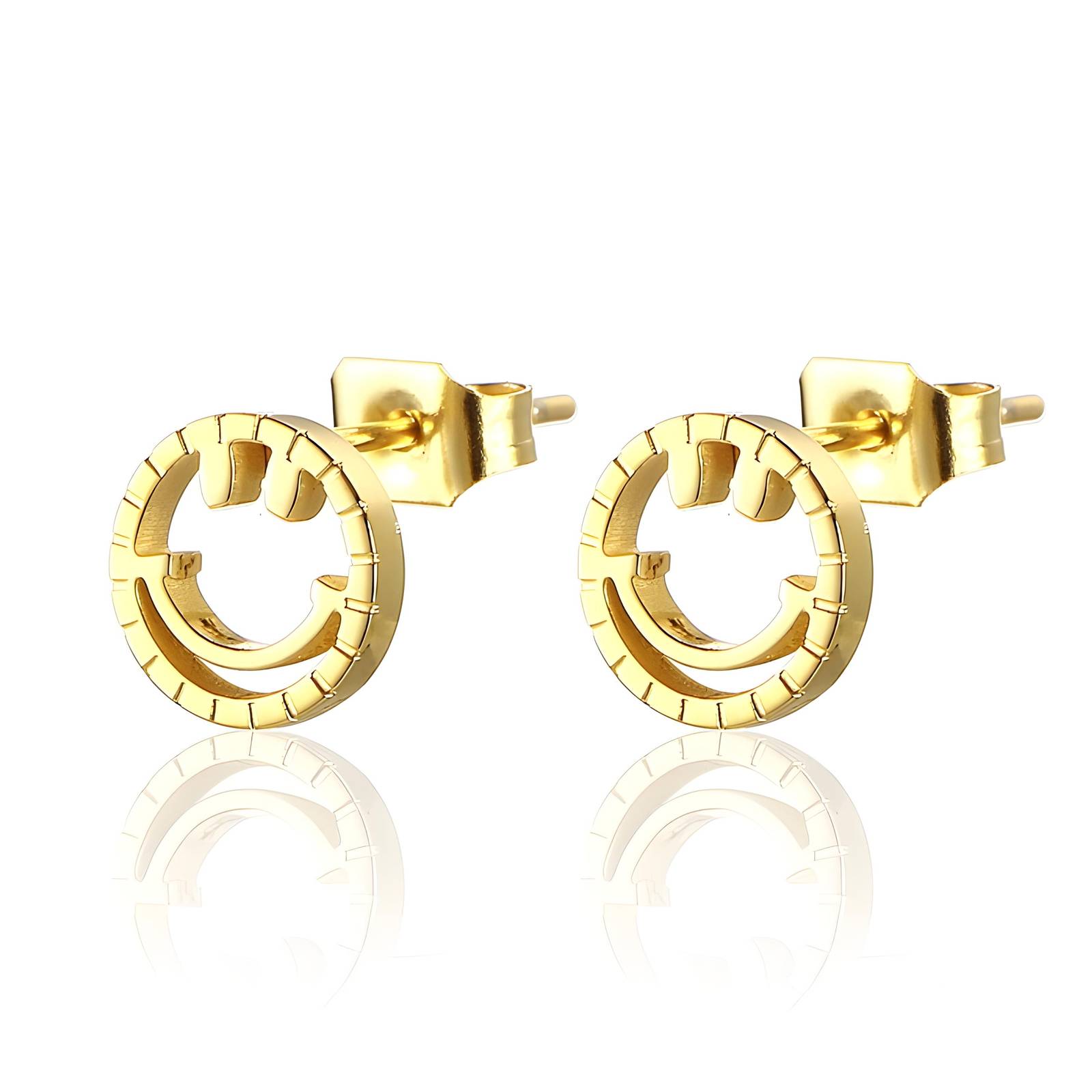 18K gold plated Stainless steel  Smile earrings, Intensity