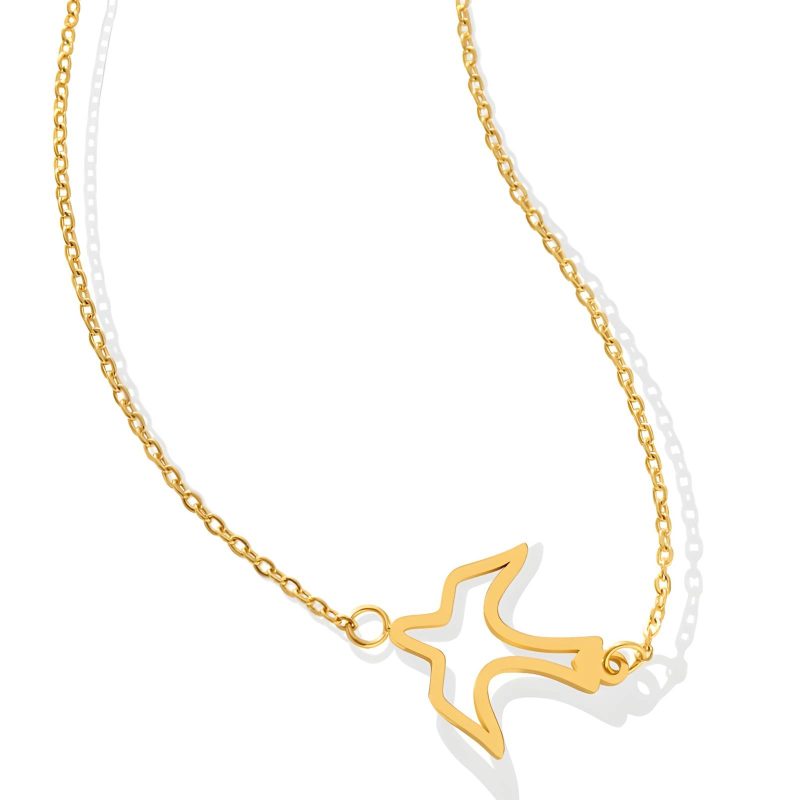 18K gold plated Stainless steel  Bird necklace, Intensity