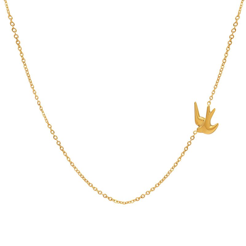 18K gold plated Stainless steel  Bird necklace, Intensity