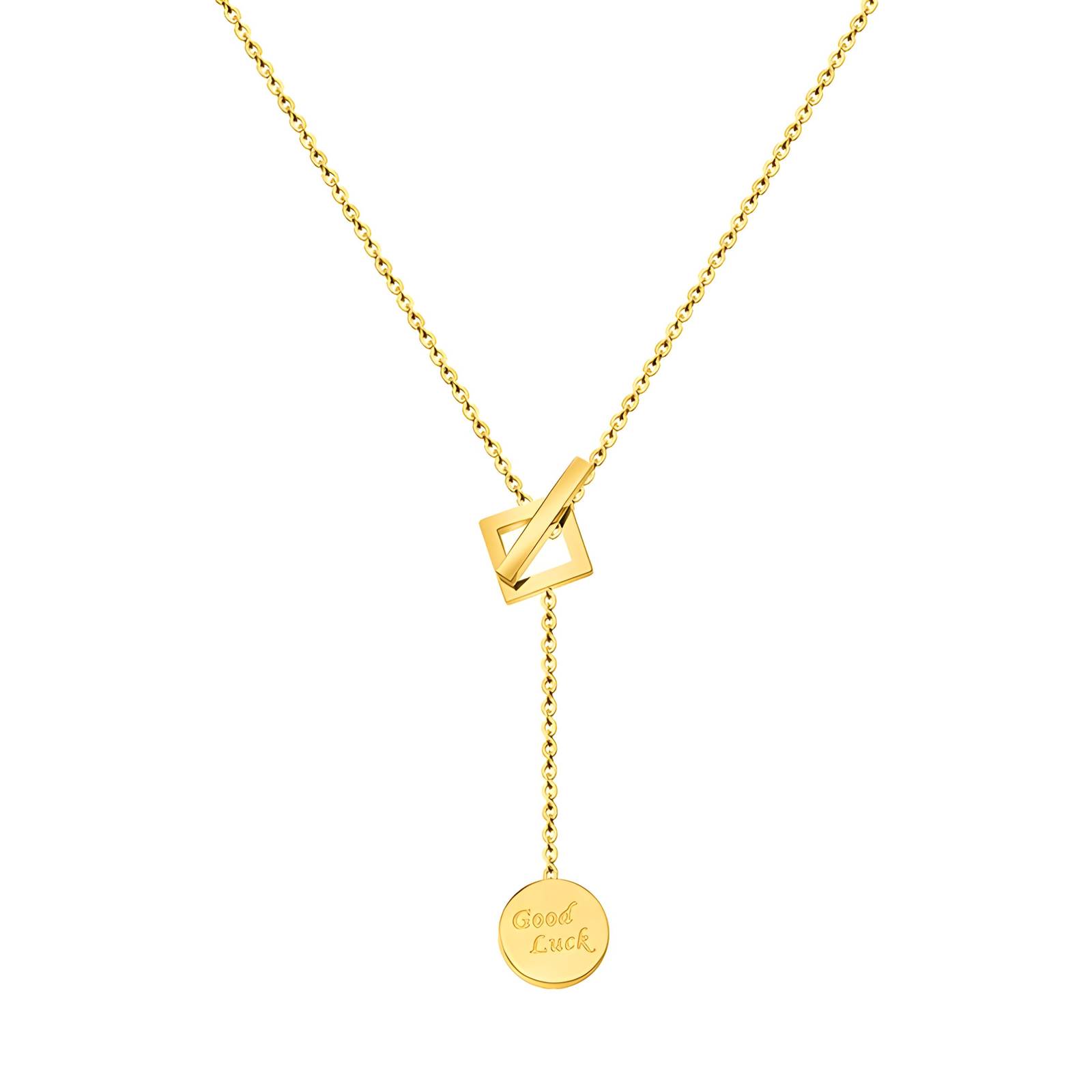 18K gold plated Stainless steel  Good Luck necklace, Intensity