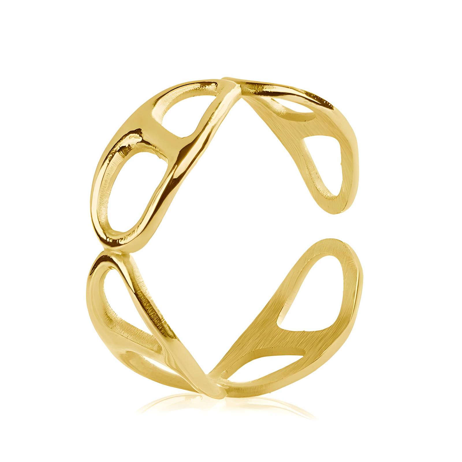 18K gold plated Stainless steel finger ring, Intensity