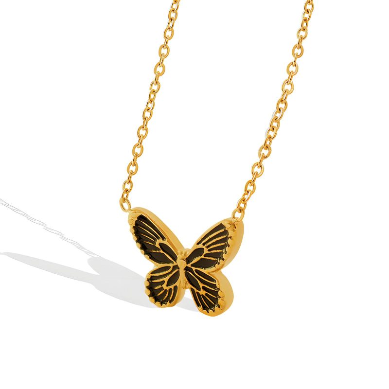 18K gold plated Stainless steel  Butterfly necklace, Intensity