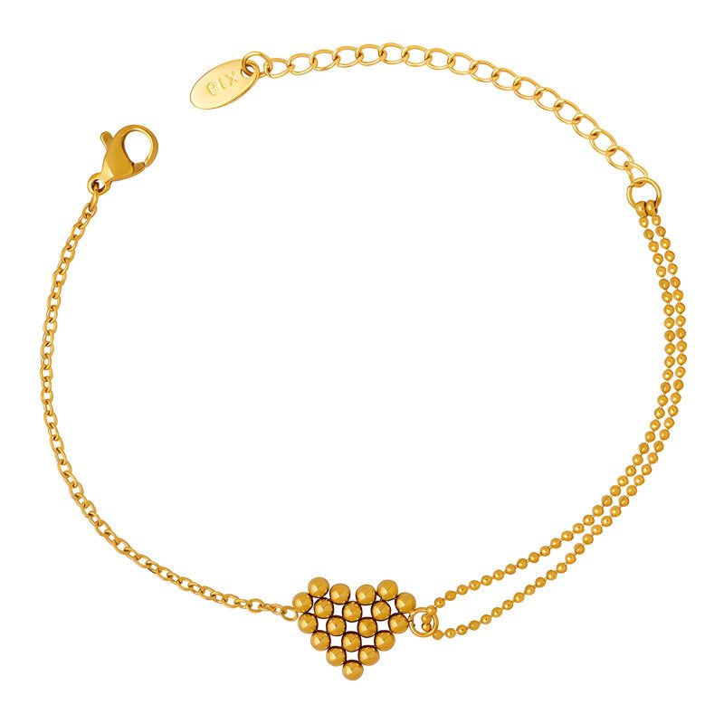 18K gold plated Stainless steel  Heart bracelet, Intensity