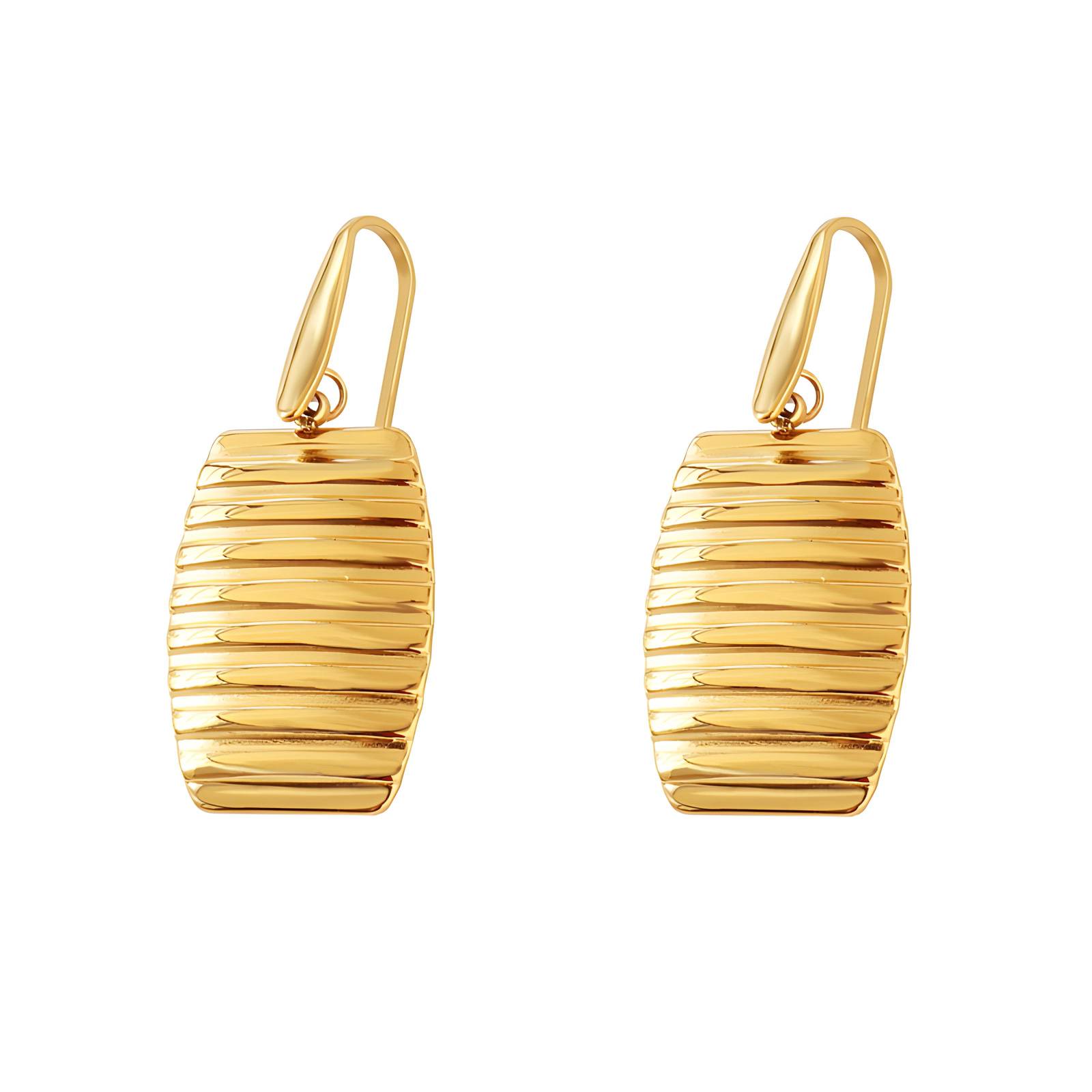 18K gold plated Stainless steel earrings, Intensity