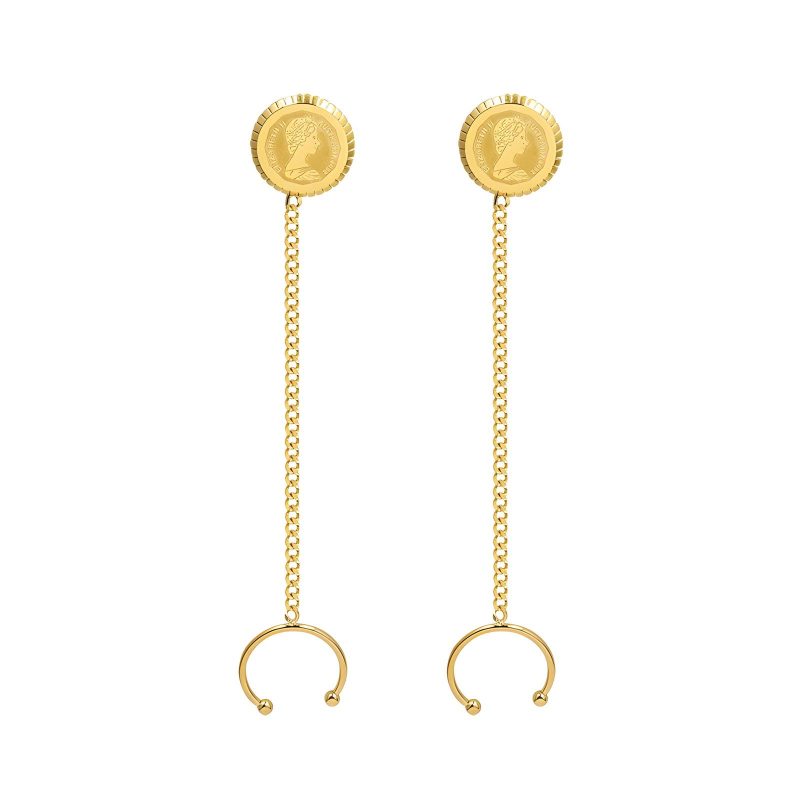 18K gold plated Stainless steel  Coin earrings, Intensity