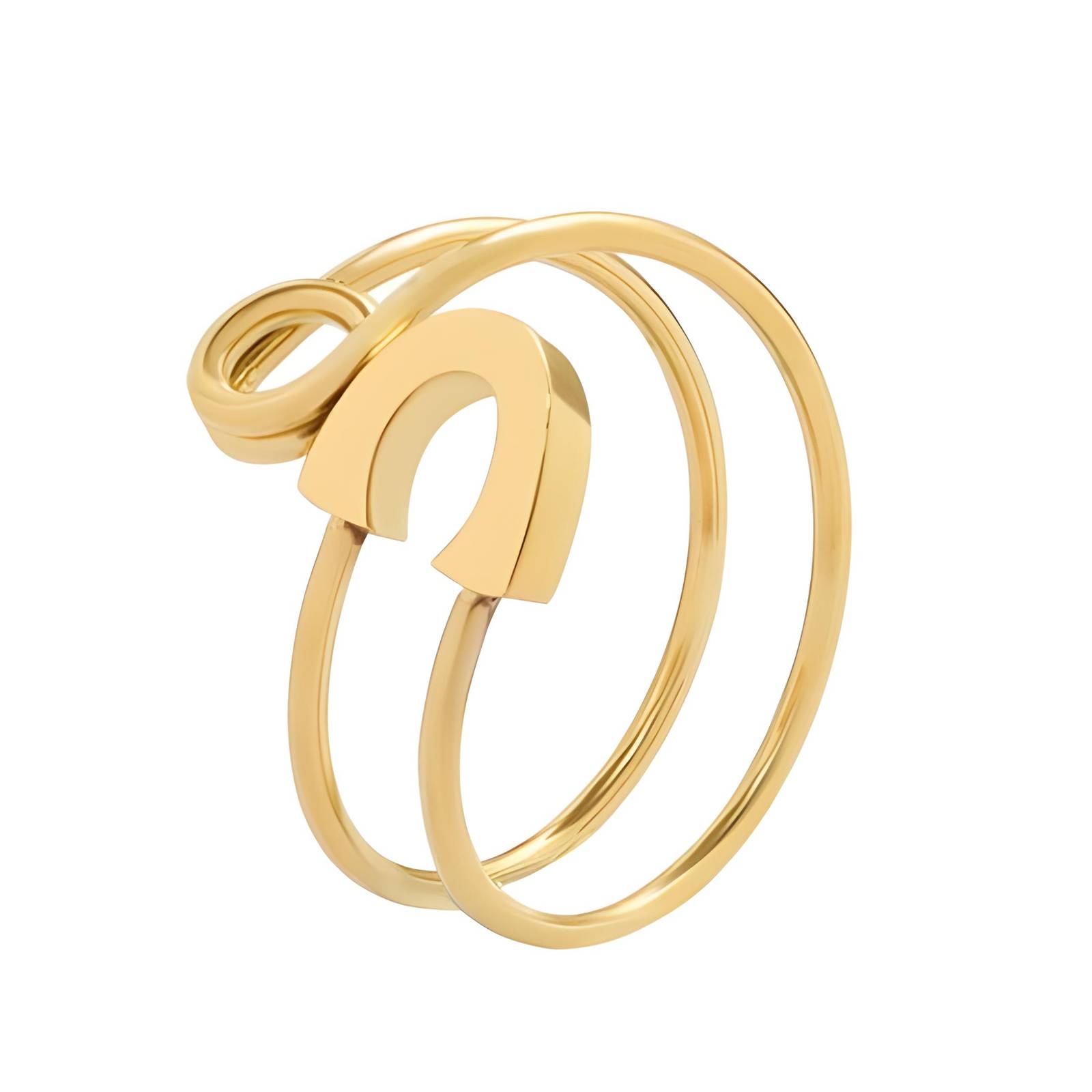 18K gold plated Stainless steel  Pin finger ring, Intensity