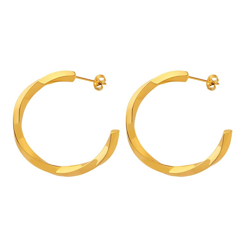 18K gold plated Stainless steel earrings, Intensity