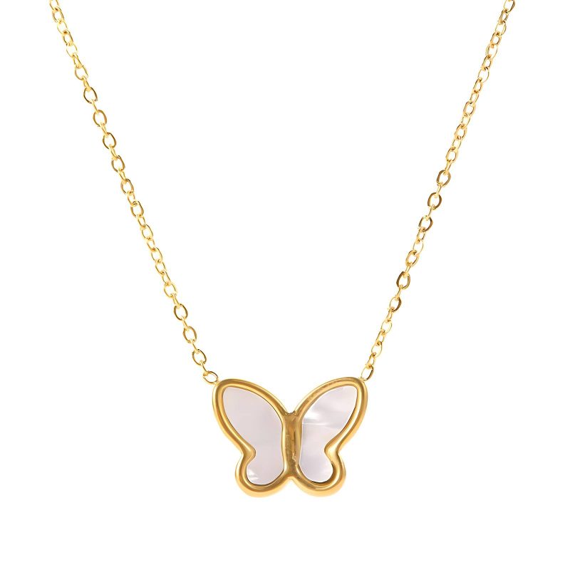 18K gold plated Stainless steel  Butterfliy necklace, Intensity