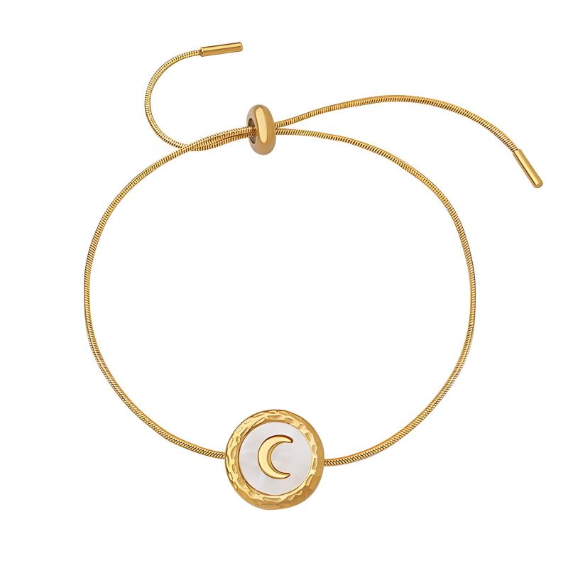 18K gold plated Stainless steel  Moon bracelet, Intensity