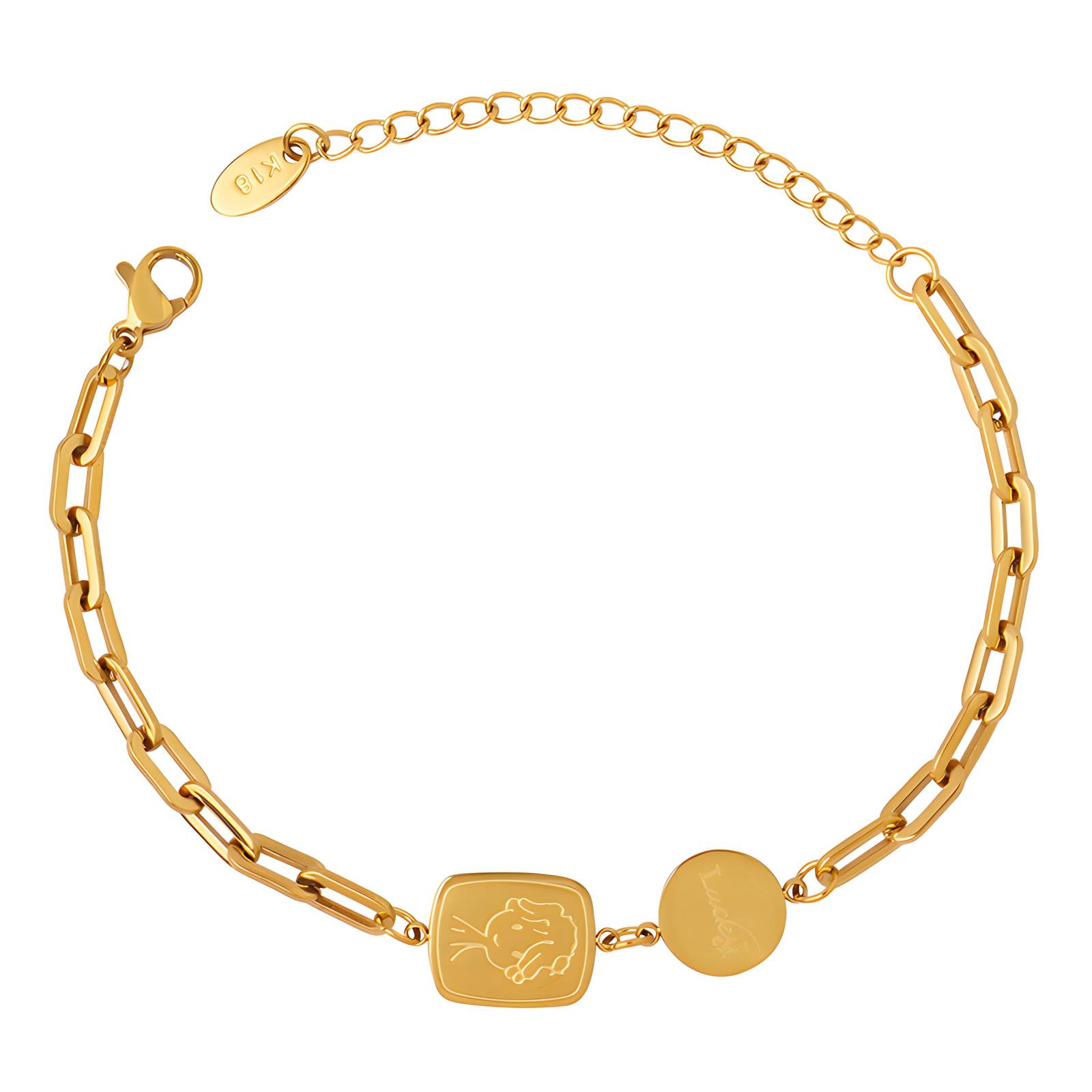 18K gold plated Stainless steel bracelet, Intensity