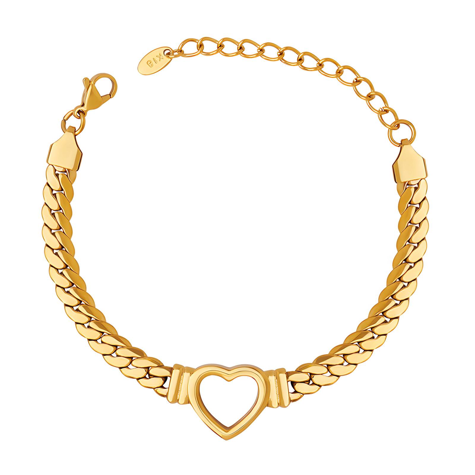 18K gold plated Stainless steel  Heart bracelet, Intensity