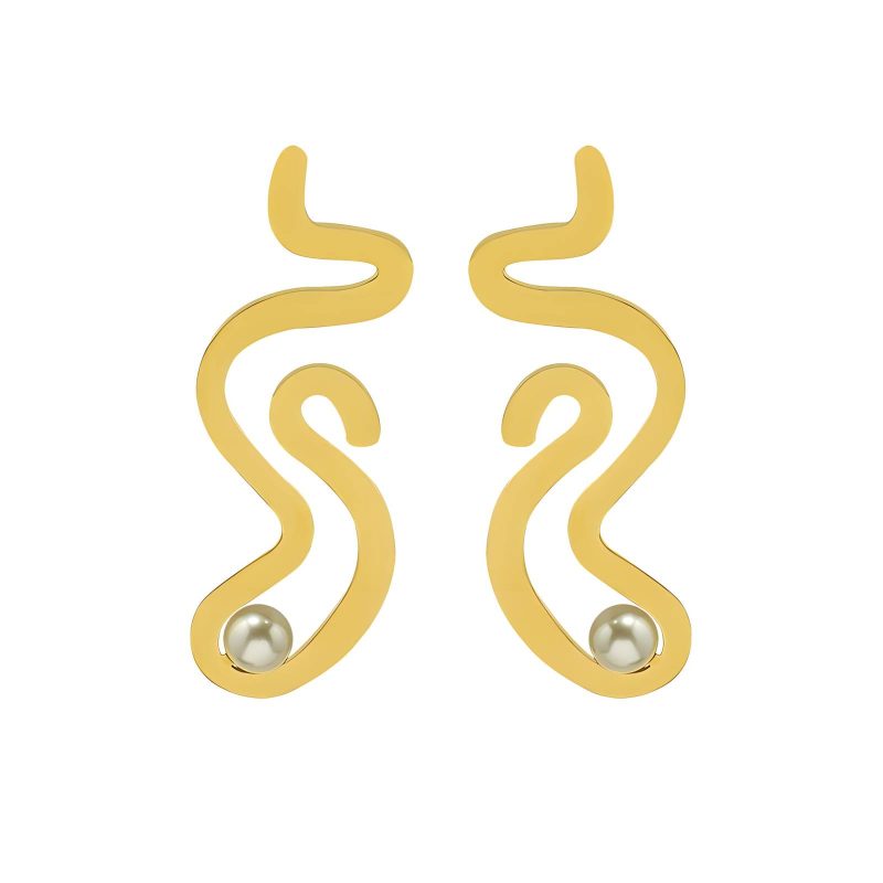 18K gold plated Stainless steel earrings, Intensity