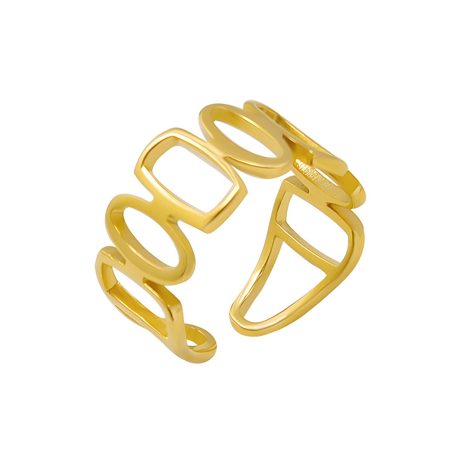 18K gold plated Stainless steel finger ring, Intensity