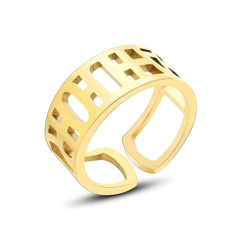 18K gold plated Stainless steel finger ring, Intensity