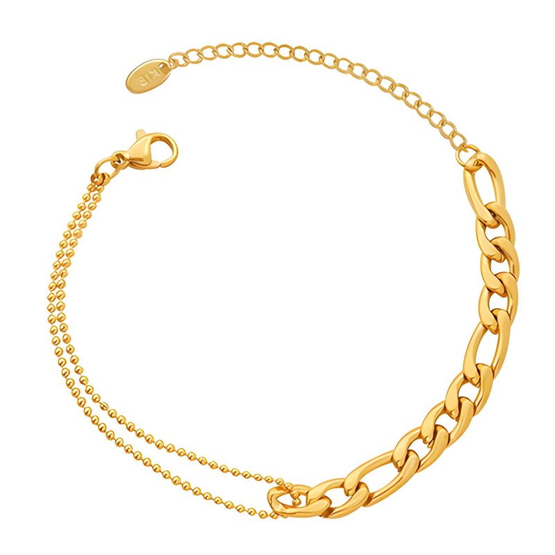 18K gold plated Stainless steel bracelet, Intensity