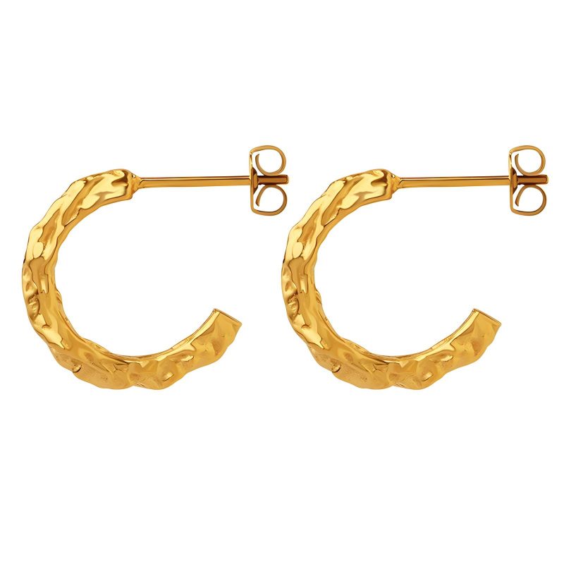 18K gold plated Stainless steel earrings, Intensity