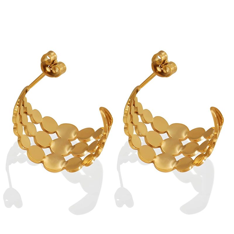 18K gold plated Stainless steel earrings, Intensity