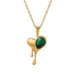 18K gold plated Stainless steel  Melting Heart necklace, Intensity