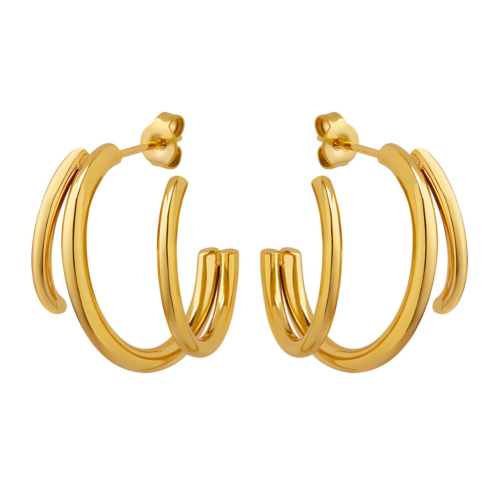 18K gold plated Stainless steel earrings, Intensity