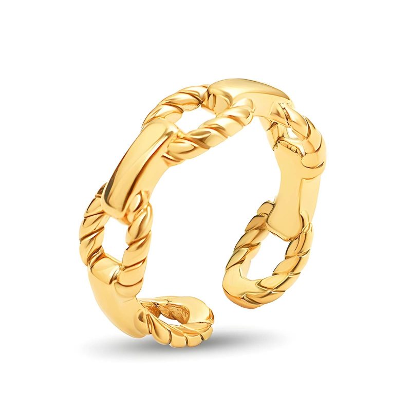 18K gold plated Stainless steel finger ring, Intensity