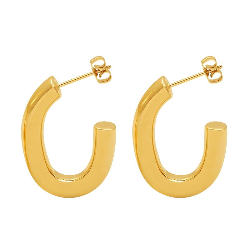 18K gold plated Stainless steel earrings, Intensity