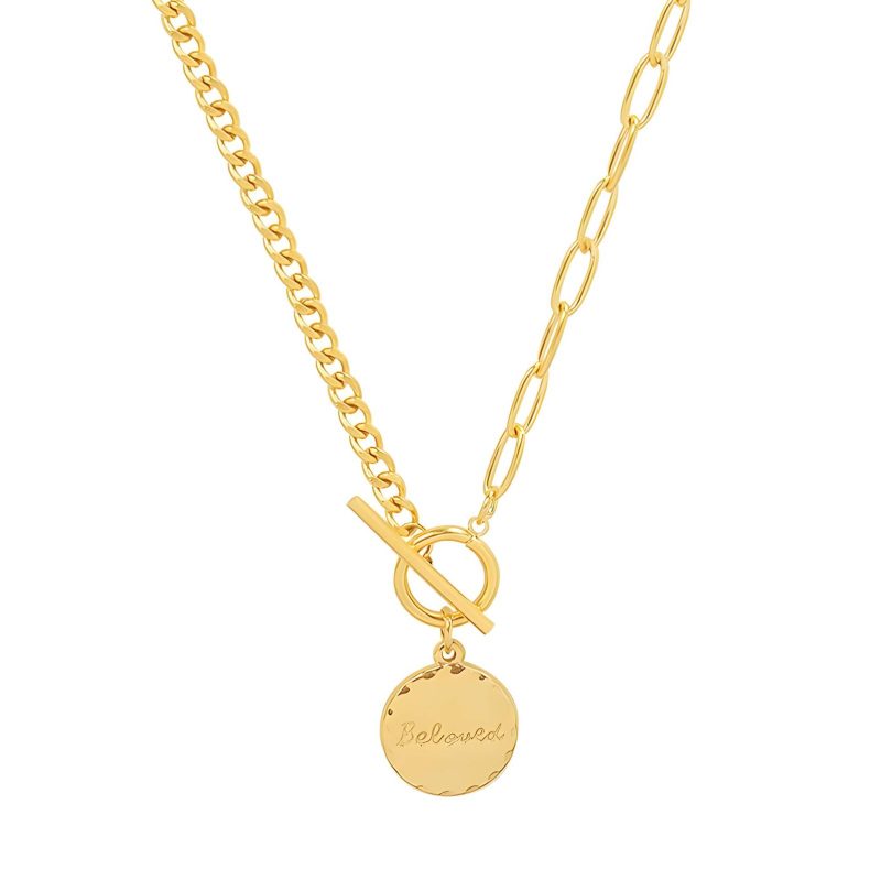 18K gold plated Stainless steel  Coin necklace, Intensity