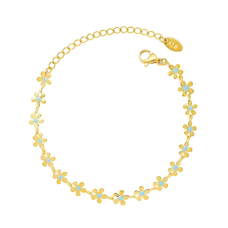 18K gold plated Stainless steel  Flowers bracelet, Intensity