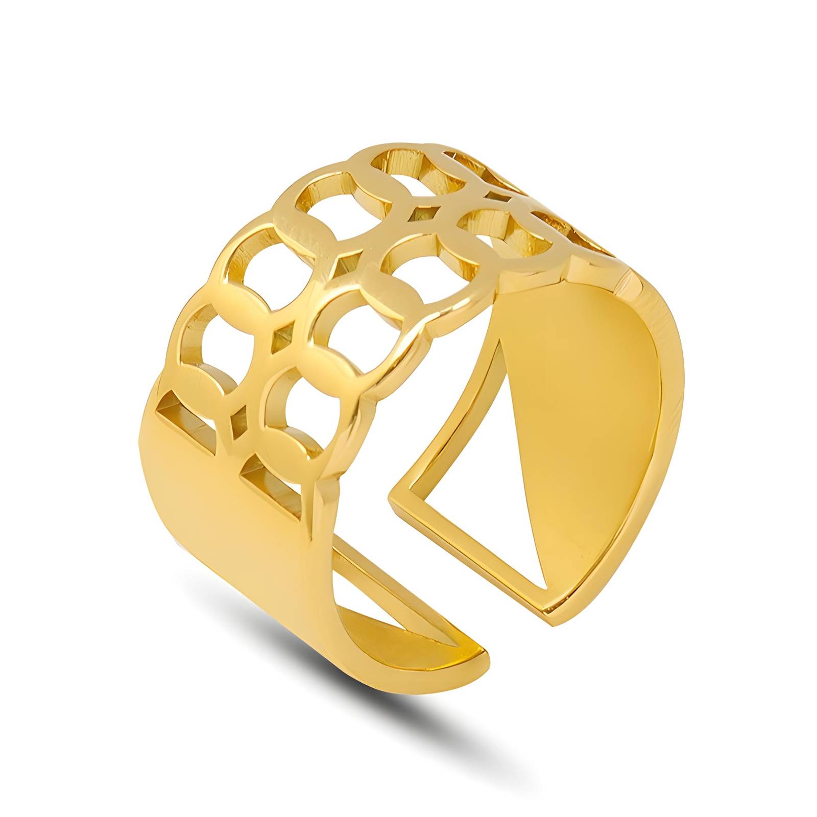 18K gold plated Stainless steel finger ring, Intensity