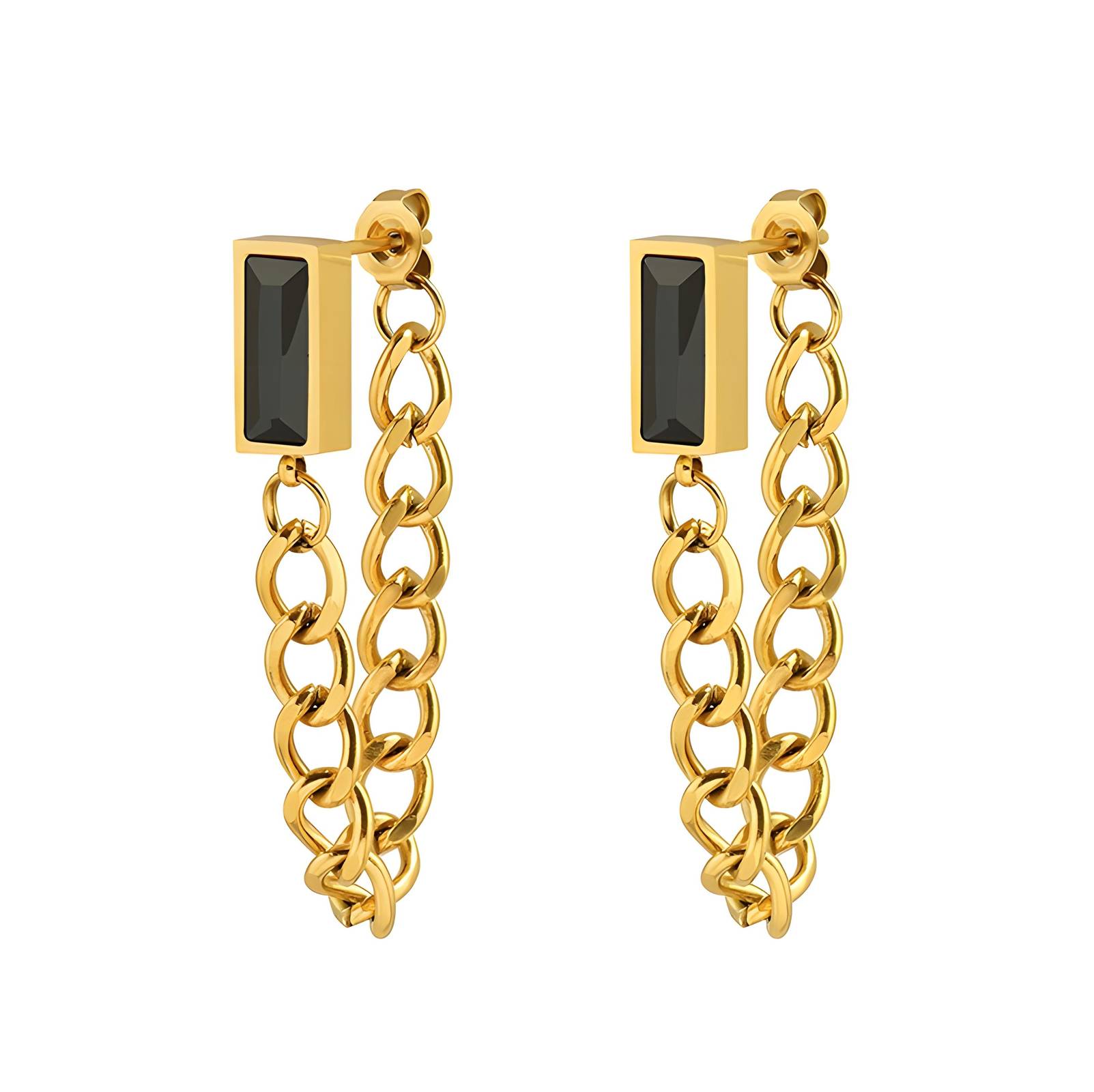 18K gold plated Stainless steel earrings, Intensity