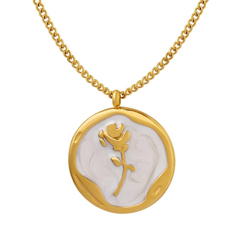 18K gold plated Stainless steel  Flower necklace, Intensity