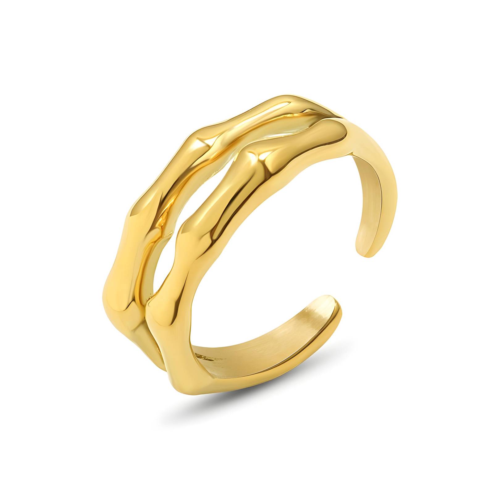 18K gold plated Stainless steel finger ring, Intensity