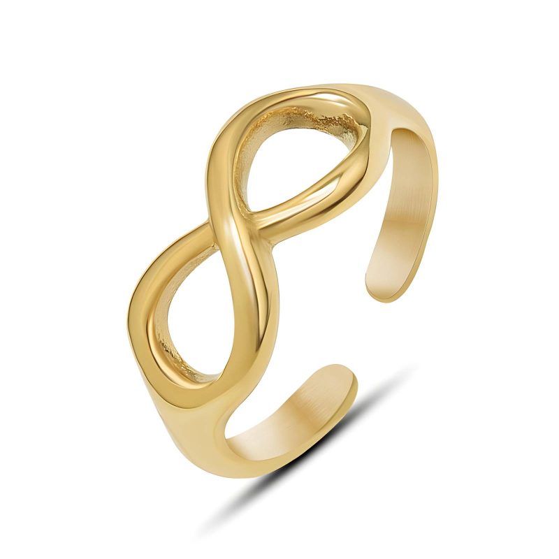 18K gold plated Stainless steel  Infinity finger ring, Intensity