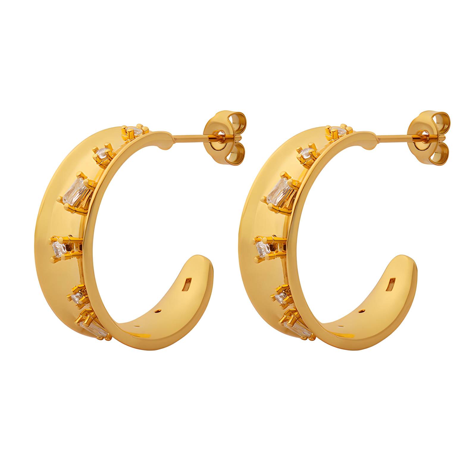 18K gold plated Stainless steel earrings, Intensity