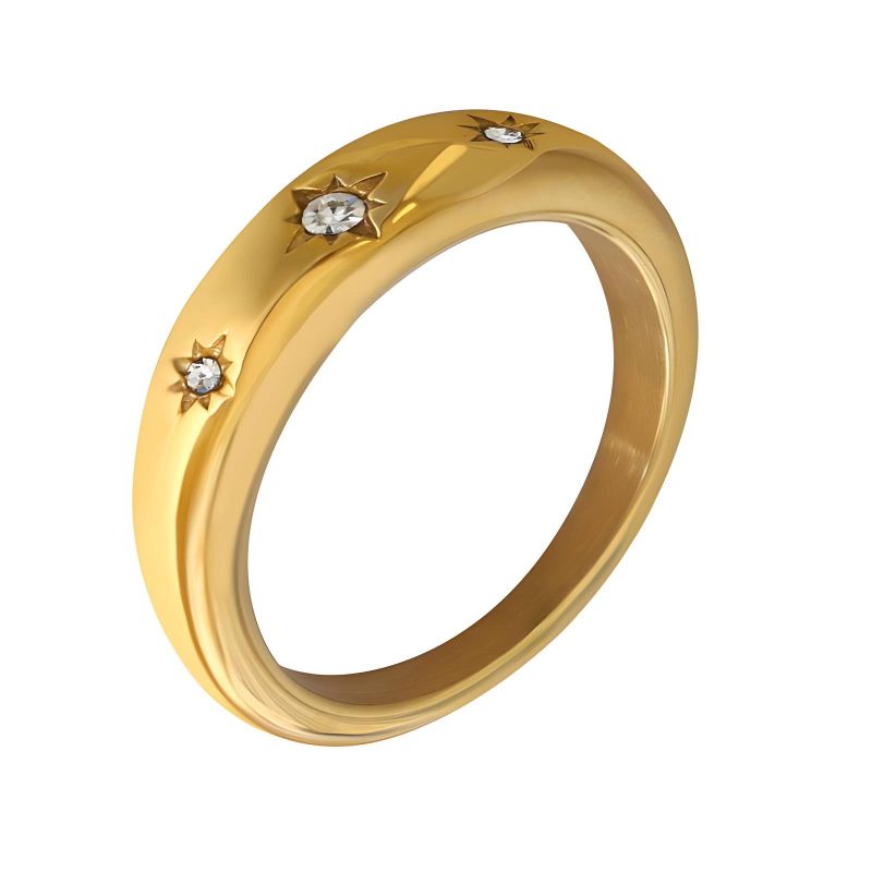 18K gold plated Stainless steel  Stars finger ring, Intensity