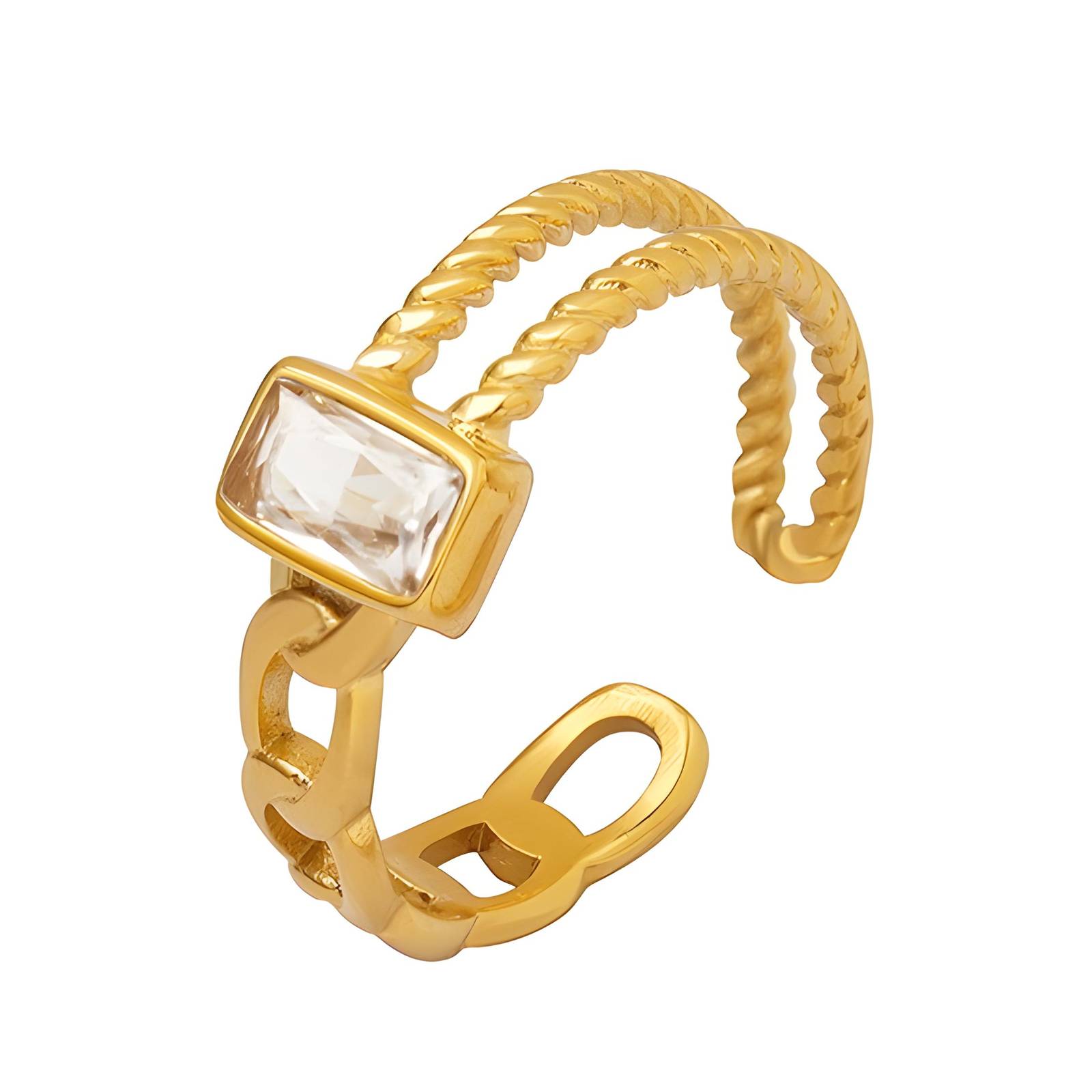 18K gold plated Stainless steel finger ring, Intensity