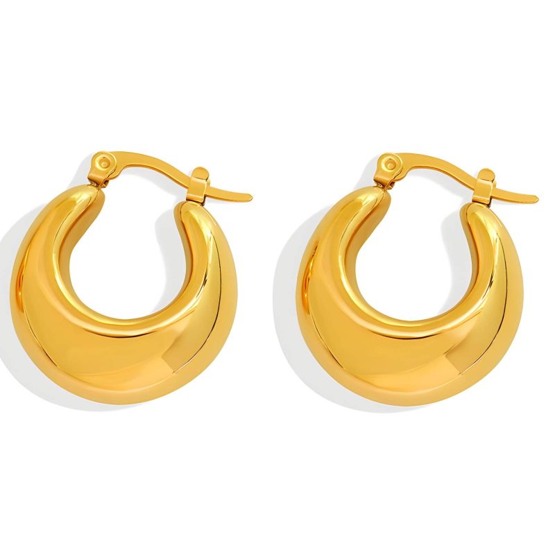 18K gold plated Stainless steel earrings, Intensity