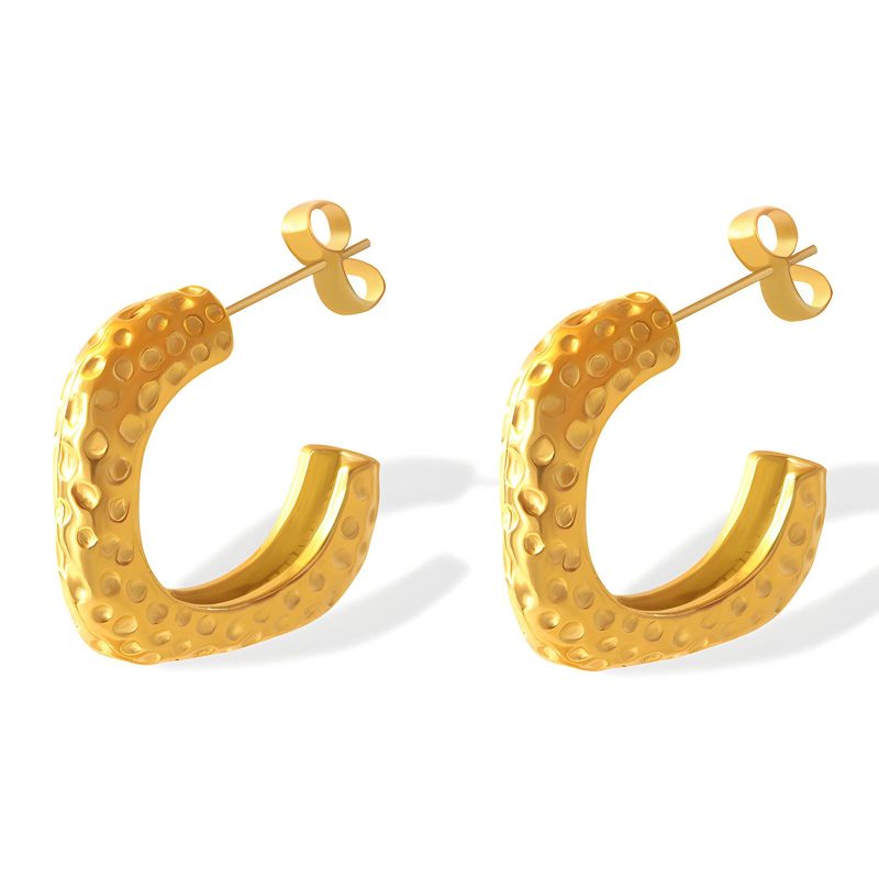 18K gold plated Stainless steel earrings, Intensity