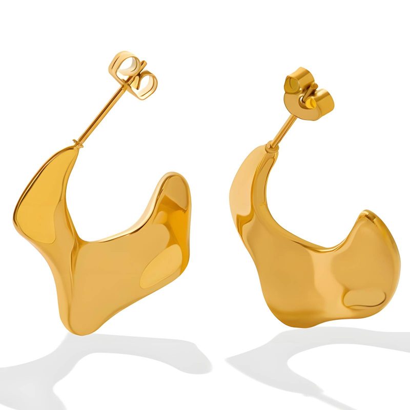 18K gold plated Stainless steel earrings, Intensity