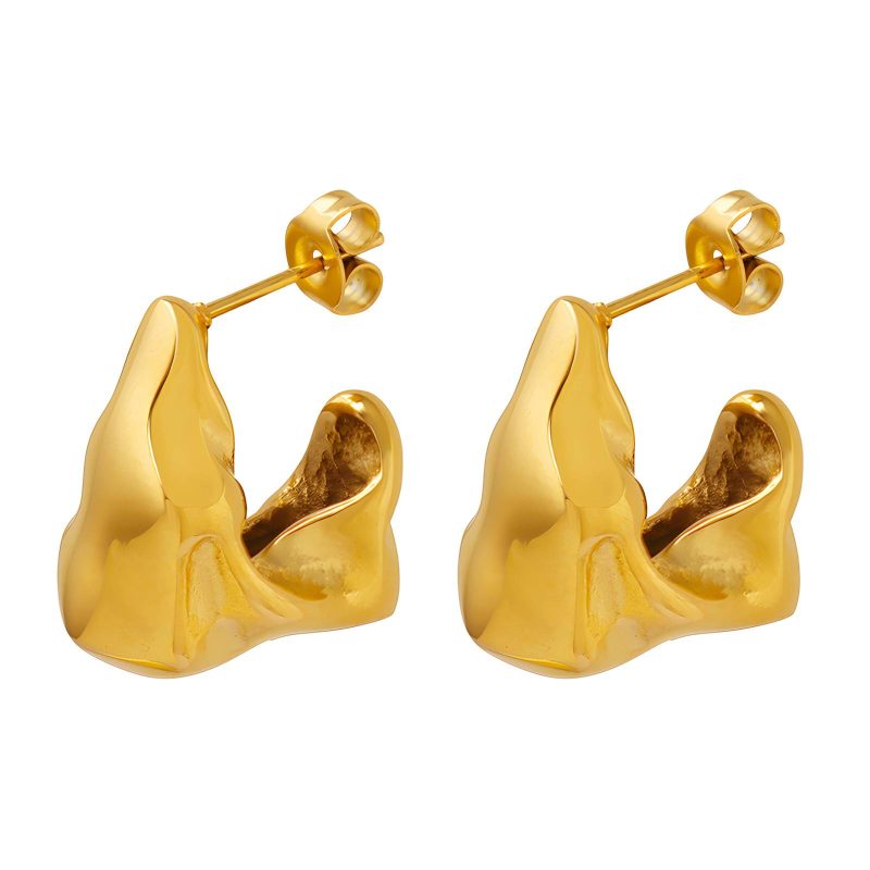 18K gold plated Stainless steel earrings, Intensity