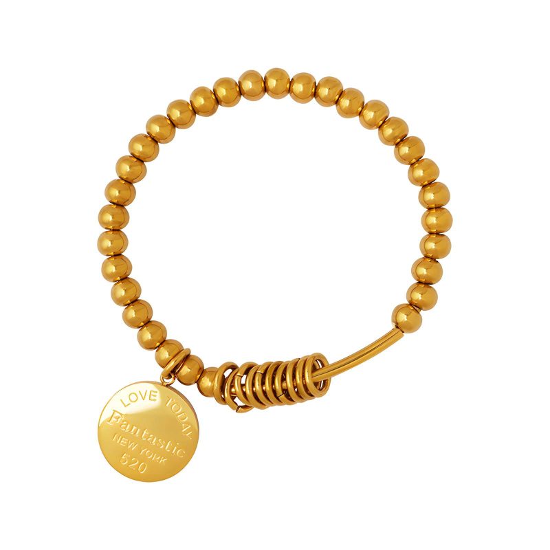 18K gold plated Stainless steel  Coin bracelet, Intensity