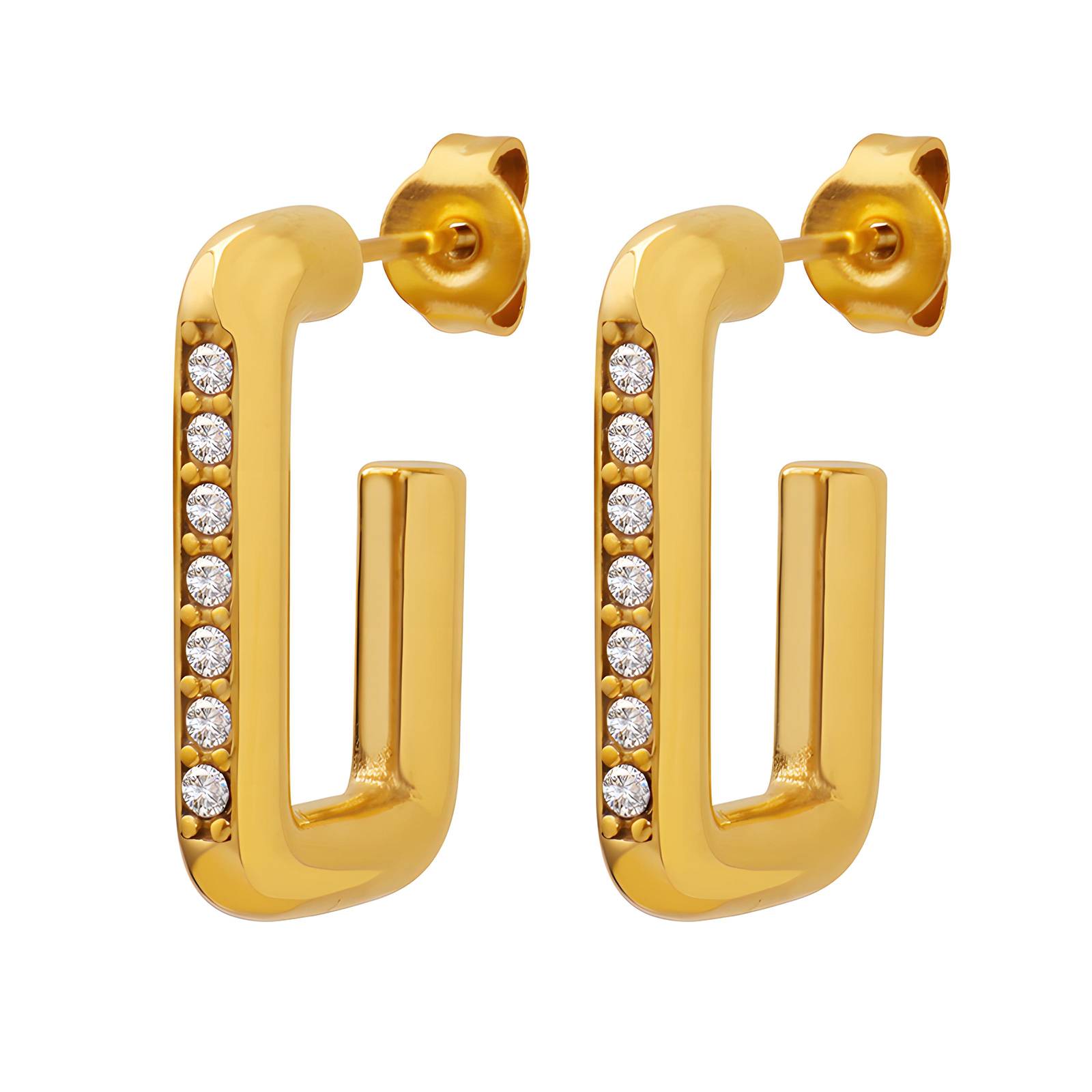 18K gold plated Stainless steel earrings, Intensity